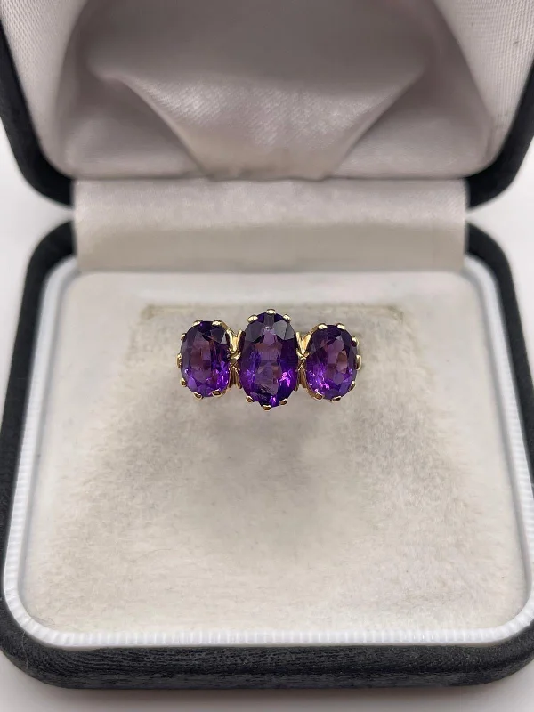 9ct gold amethyst ring