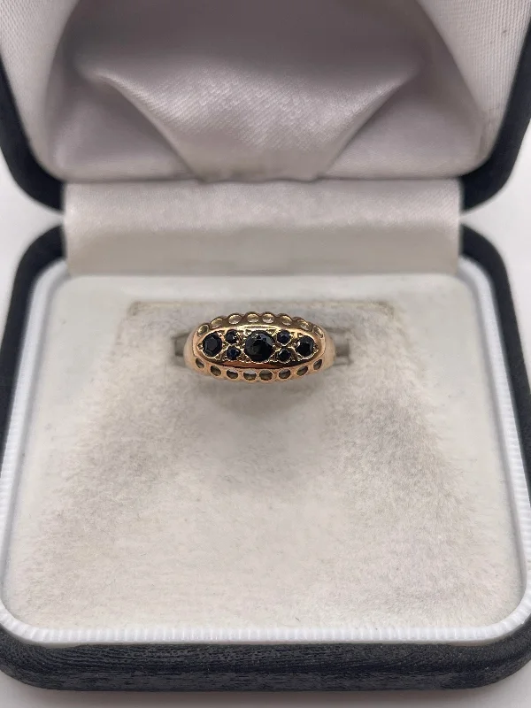 9ct rose gold sapphire ring