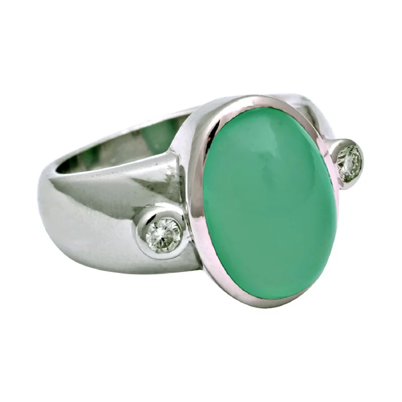 Ring- Chrysoprase And Diamond