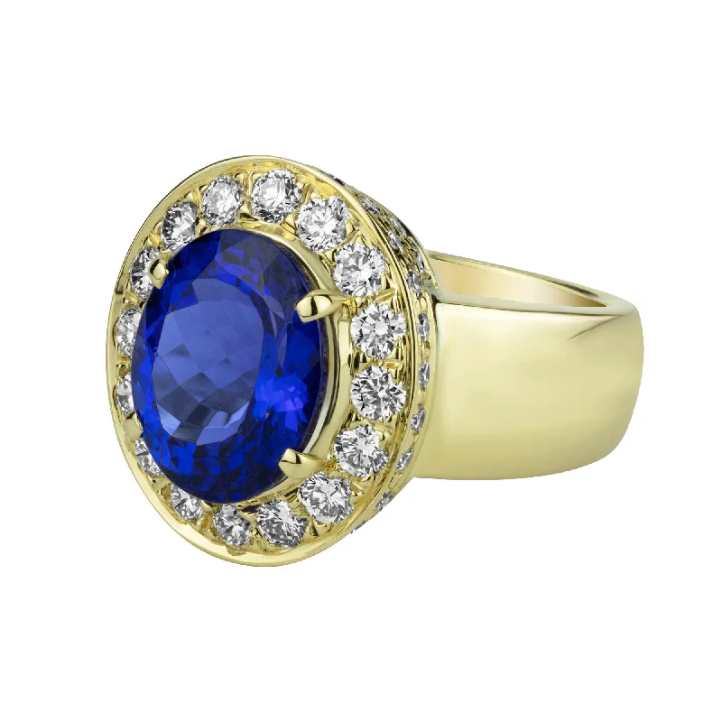 Ring - Tanzanite And Diamond In 18k Gold