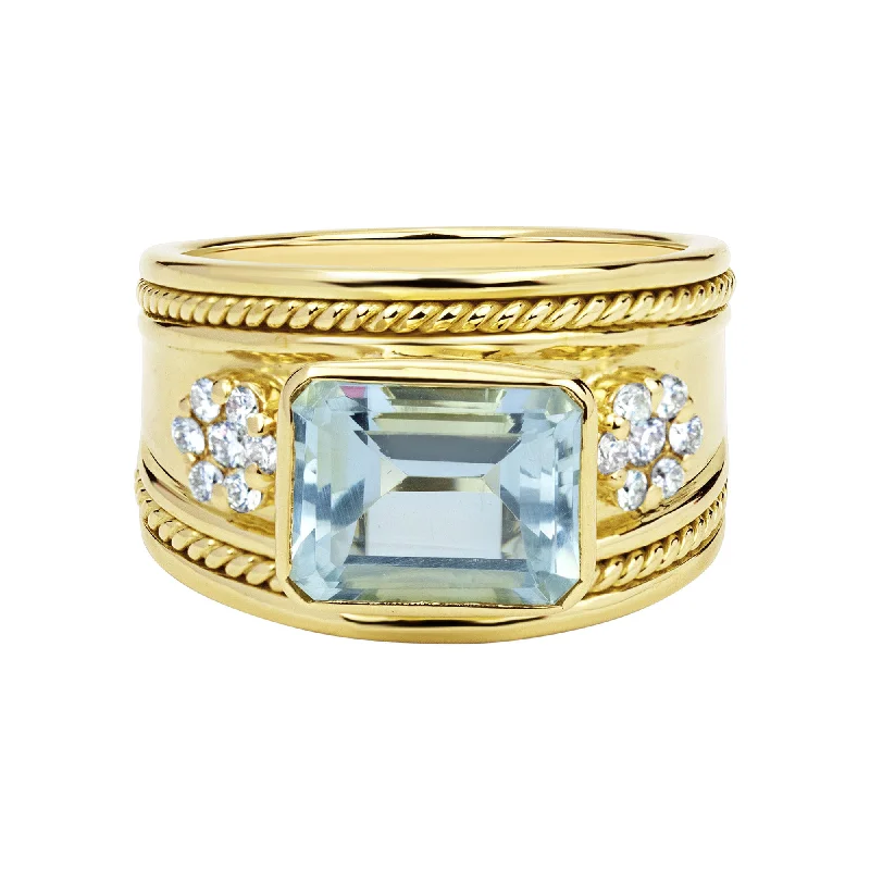 Ring - Aquamarine And Diamond (2330D)