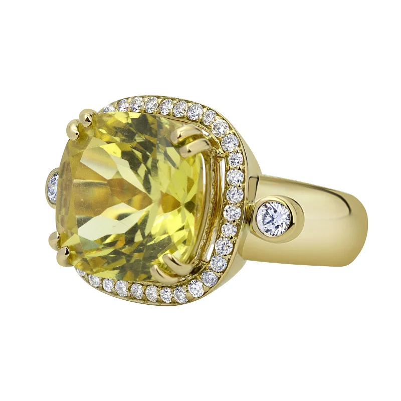 Ring - Lemon Quartz And Diamond (2328F)