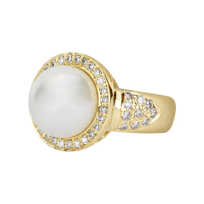 Ring - South Sea Pearl And Diamond (2347A)