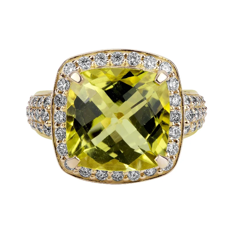 Ring - Lemon Quartz & Diamond (2380A)