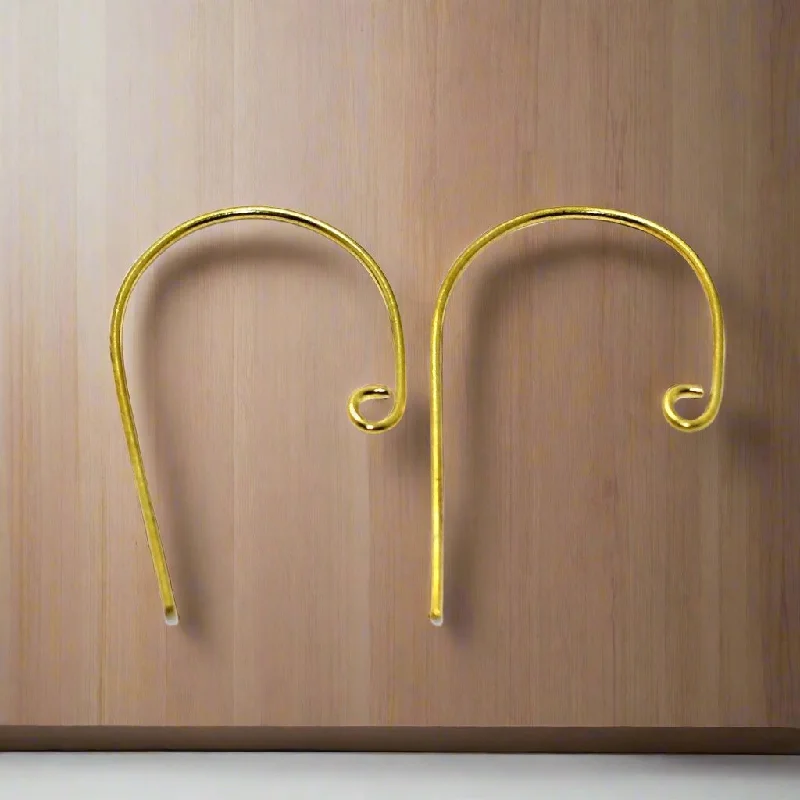 Brass Earring Hooks Golden