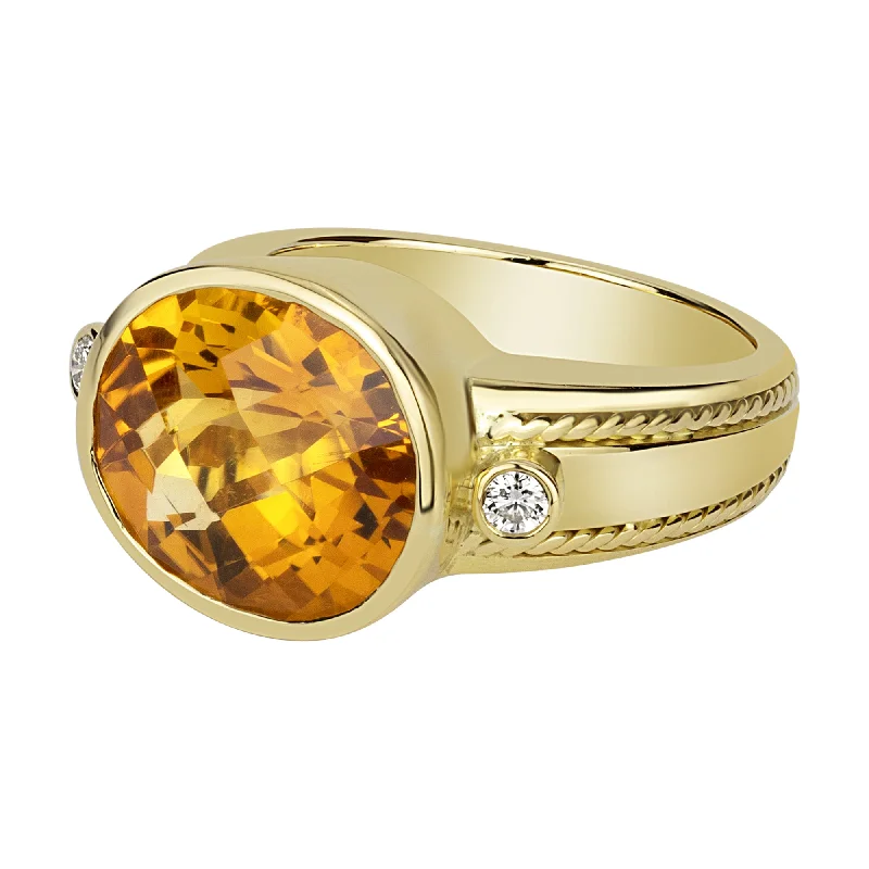 Ring - Citrine And Diamond