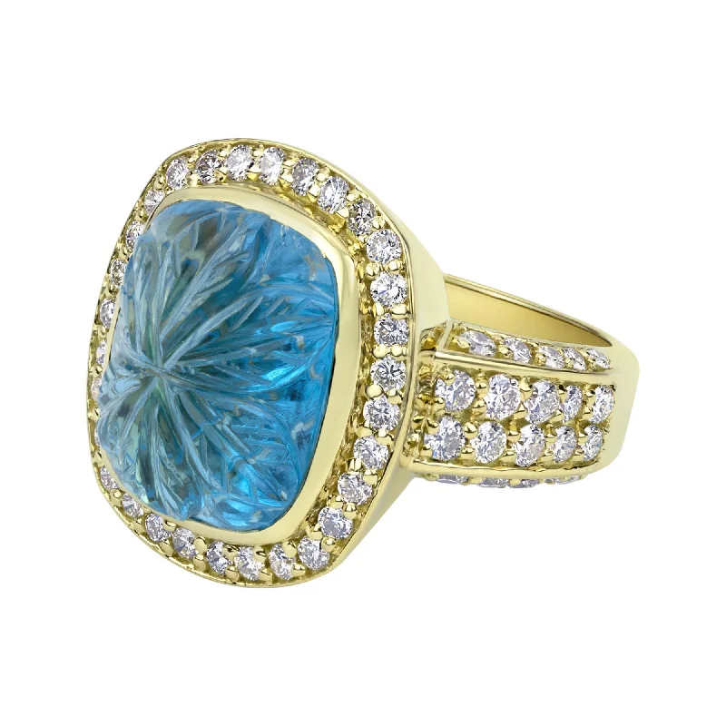 Ring - Blue Topaz And Diamond (2331B)