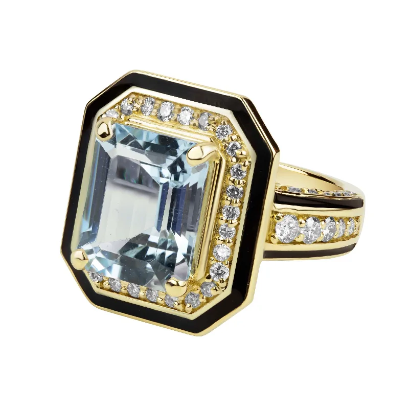 Ring - Aquamarine And Diamond (2390D)