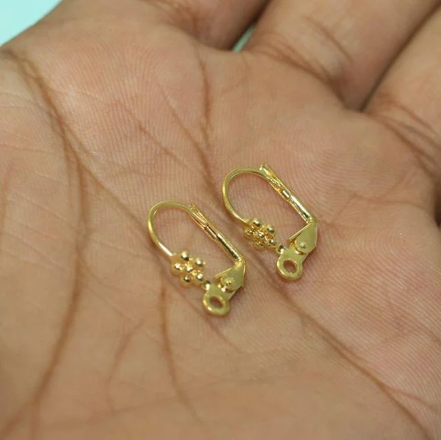 16x9mm Golden Brass Earring Hooks