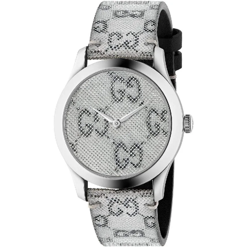 Retro face watches-Gucci Unisex YA1264058 G-Timeless Leather Watch