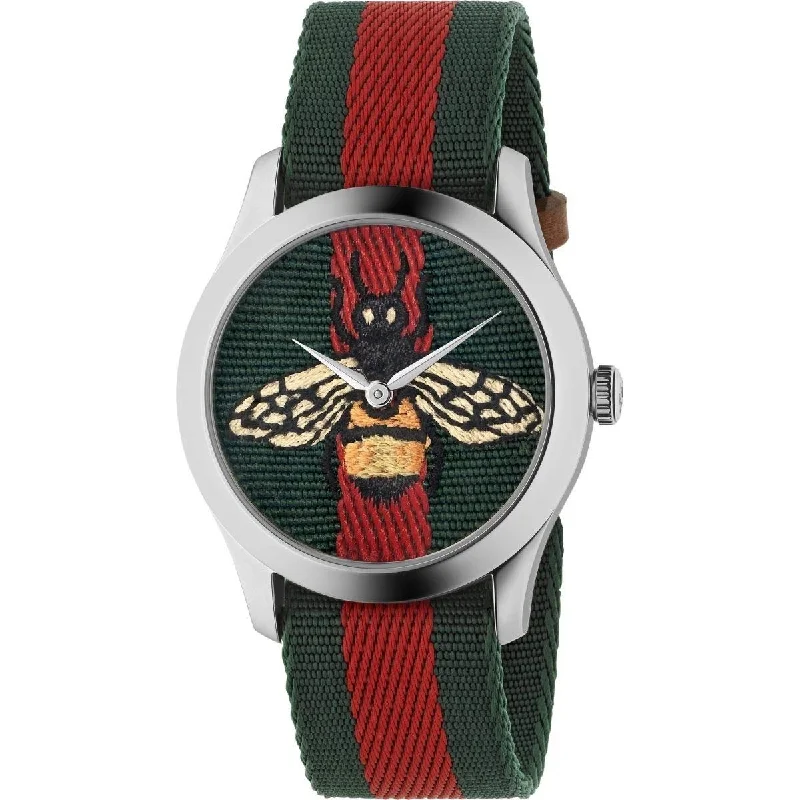 Eco leather watches-Gucci Unisex YA1264060 Le Marche Des Merveilles Two-Tone Nylon Watch