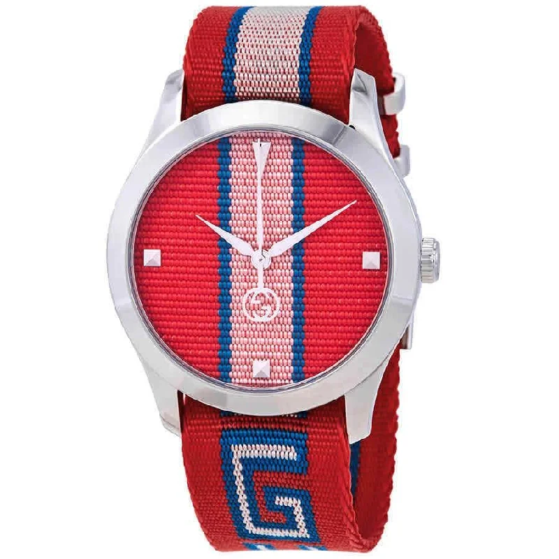 Daily pure watches-Gucci Unisex YA1264070 G-Timeless Multicolored Nylon Watch