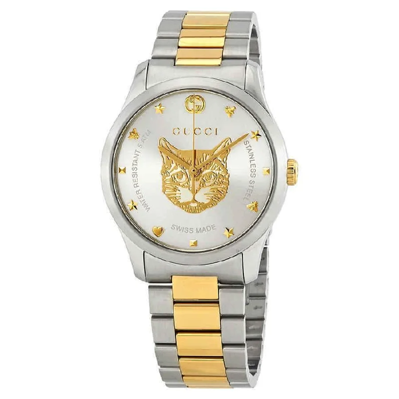 Thick bezel watches-Gucci Unisex YA1264074 Timeless Two-Tone Stainless Steel Watch