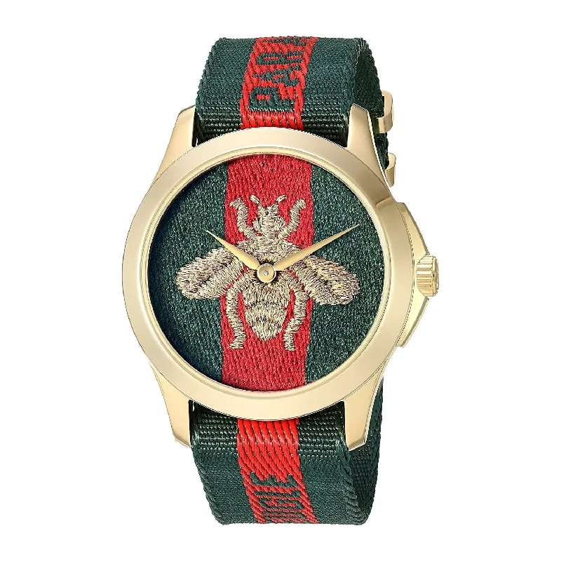 Retro wide watches-Gucci Unisex YA126487A Le Marche Des Merveilles Two-Tone Nylon Watch