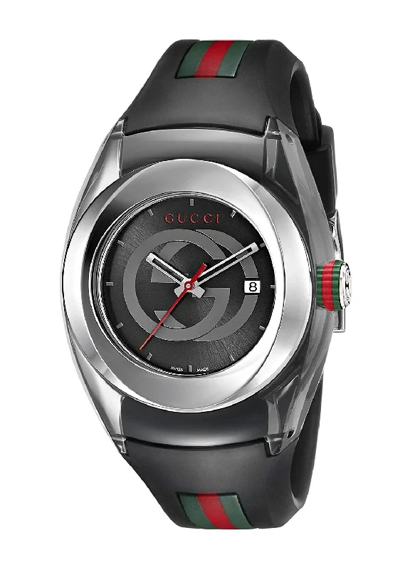 Fine slim watches-Gucci Unisex YA137301 Sync Multicolored Rubber Watch