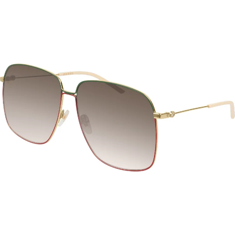 Bold metal watches-Gucci Women's Sunglasses Fall Winter 2018 Gold Brown Nylon Nylon Gradient GG0394S 003