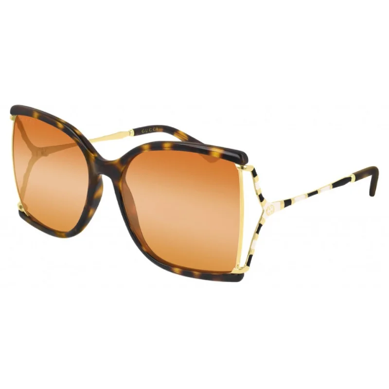 Bold square watches-Gucci Women's Sunglasses Fall Winter 2019 Havana Orange Nylon Nylon Gradient GG0592S 003