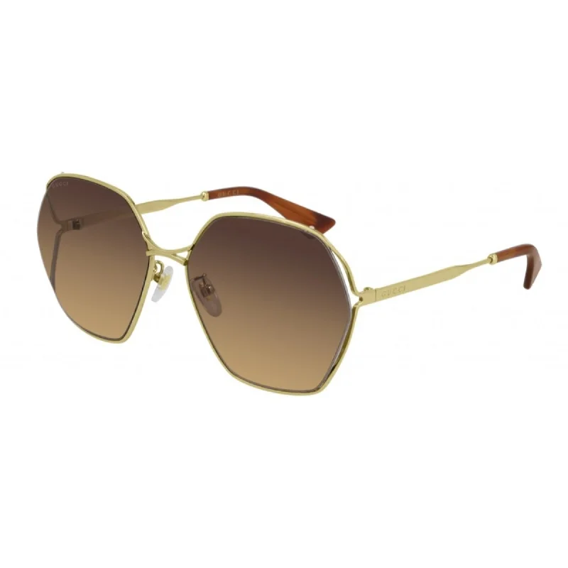 Wide sport watches-Gucci Women's Sunglasses Fall Winter 2020 Gold Brown Nylon Nylon GG0818SA 002