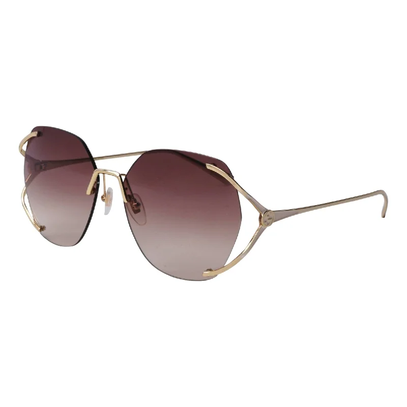 Bold leather watches-Gucci Women's Sunglasses Fall Winter 2020 Gold Brown Nylon Nylon Gradient GG0651S 003