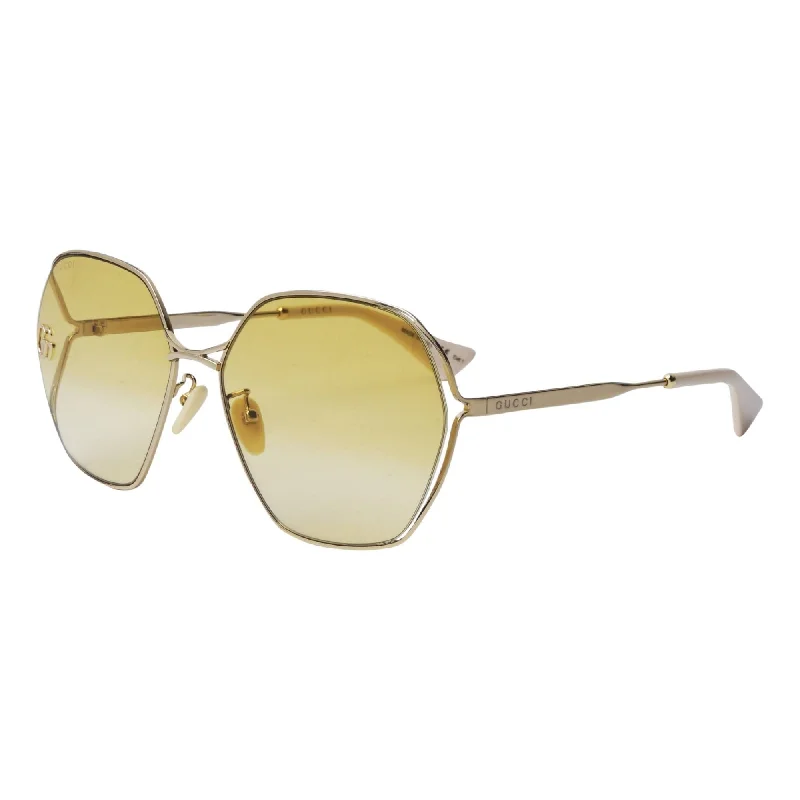 Retro face watches-Gucci Women's Sunglasses Fall Winter 2020 Gold Yellow Nylon Nylon Gradient GG0818SA 004