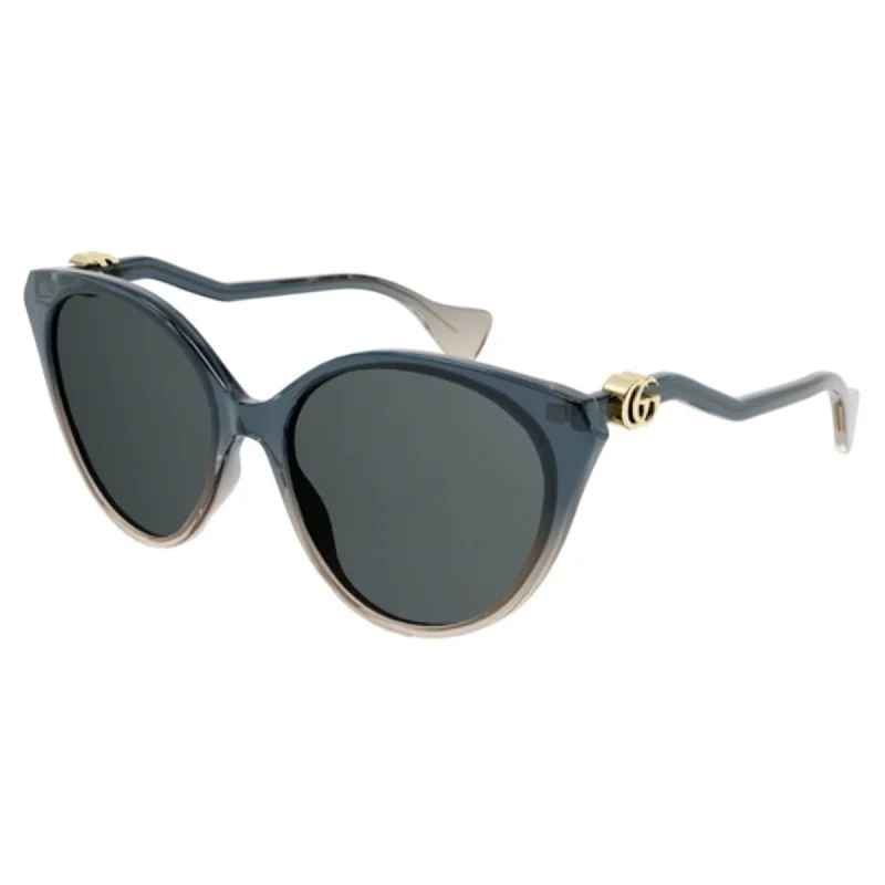 Two-tone rim watches-Gucci Women's Sunglasses Fall Winter 2021 Blue Grey Nylon Nylon GG1011S 002