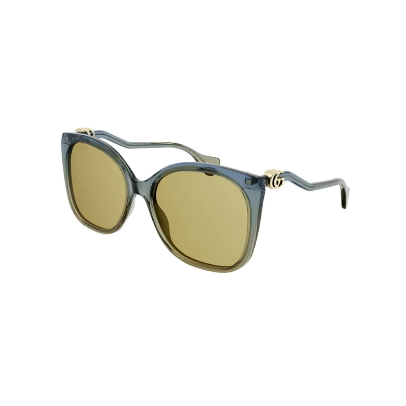 Old leather watches-Gucci Women's Sunglasses Fall Winter Blue Brown Nylon Nylon GG1010S 003