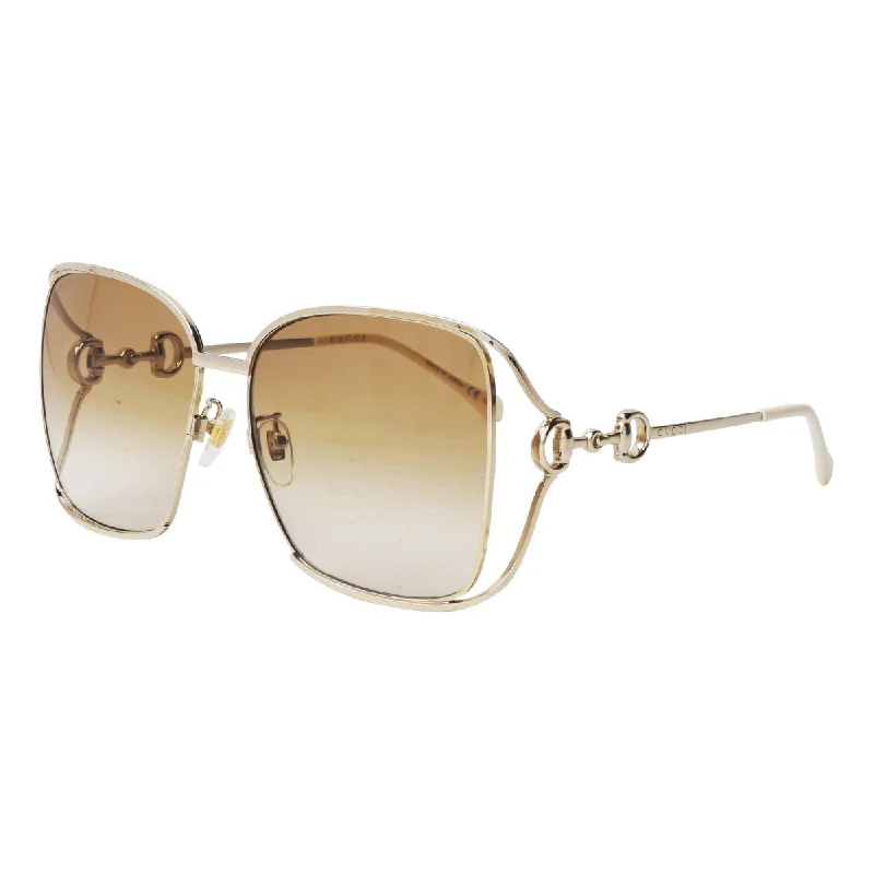 Wide analog watches-Gucci Women's Sunglasses Fall Winter Gold Brown Nylon Nylon Gradient GG1020S 004