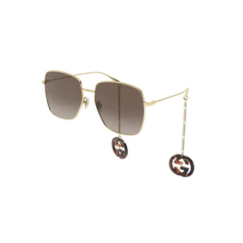 Thick strap watches-Gucci Women's Sunglasses Fall Winter Gold Brown Nylon Nylon Gradient GG1031S 003