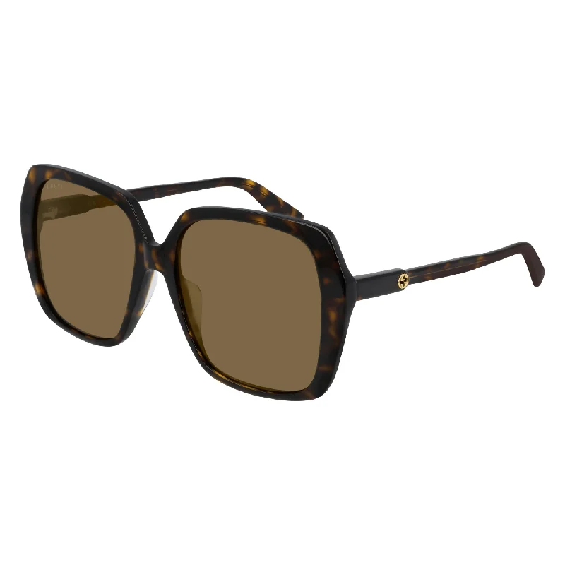 Bold leather watches-Gucci Women's Sunglasses Spring Summer 2019 Havana Brown Nylon Nylon GG0533SA 002