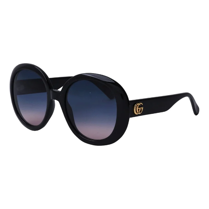 Wide face watches-Gucci Women's Sunglasses Spring Summer 2020 Black Blue Nylon Nylon Gradient(Double) GG0712S 002