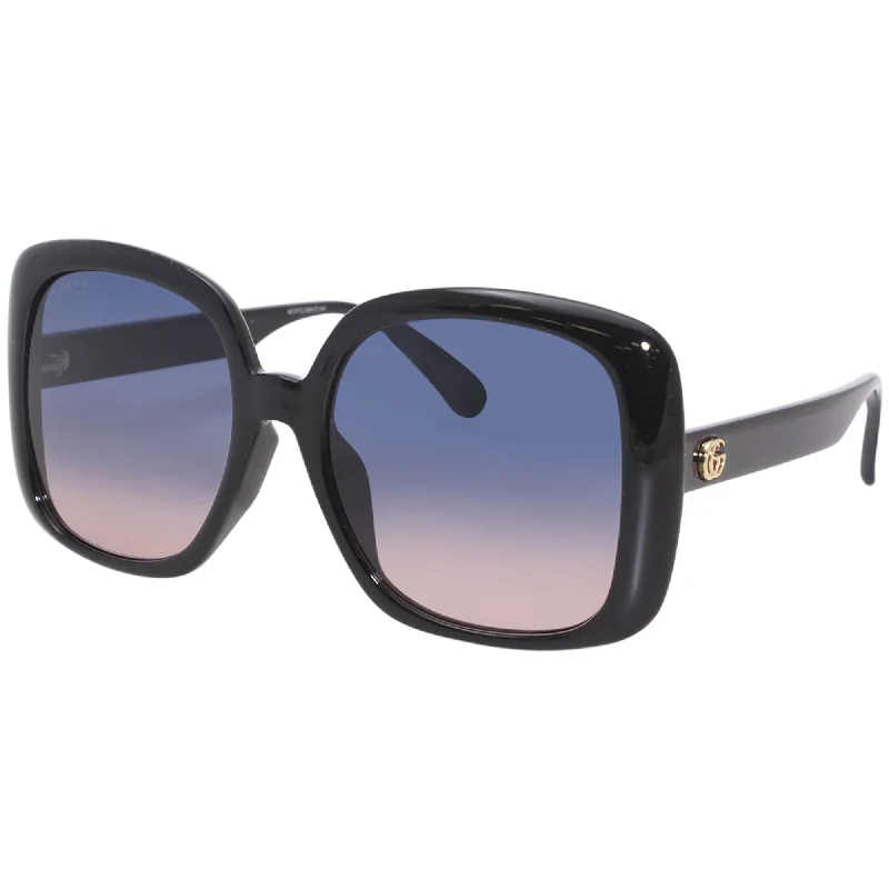 Daily pure watches-Gucci Women's Sunglasses Spring Summer 2020 Black Blue Nylon Nylon Gradient(Double) GG0714SA 002