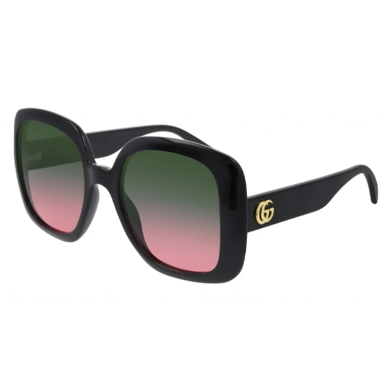 Fine strap watches-Gucci Women's Sunglasses Spring Summer 2020 Black Green Nylon Nylon Gradient GG0713S 002