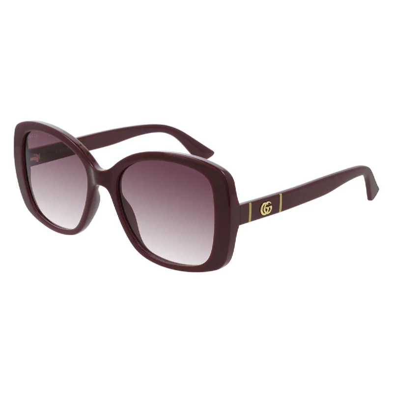 Vivid bezel watches-Gucci Women's Sunglasses Spring Summer 2020 Burgundy Red CR 39 CR 39 Gradient GG0762S 003