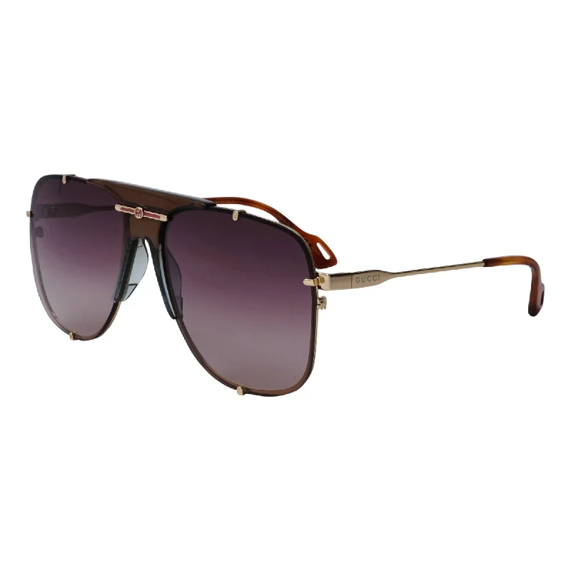 Daily bold watches-Gucci Women's Sunglasses Spring Summer 2020 Gold Brown Nylon Nylon Gradient GG0739S 002