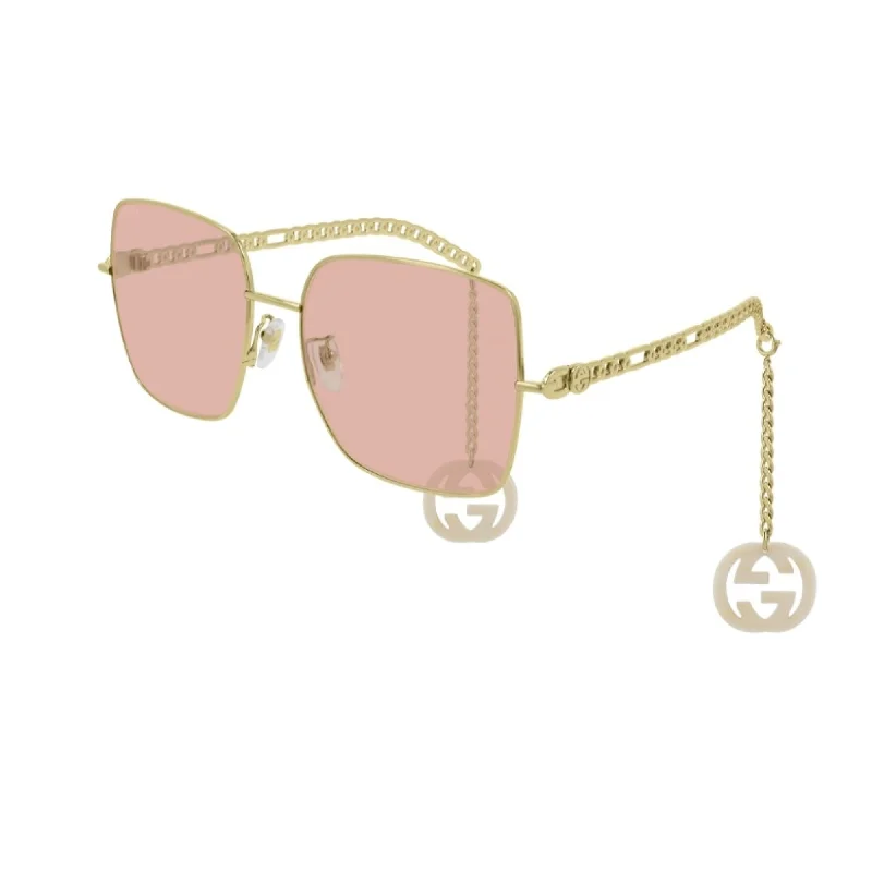 Sporty bold watches-Gucci Women's Sunglasses Spring Summer 2020 Gold Pink Nylon Nylon GG0724S 003