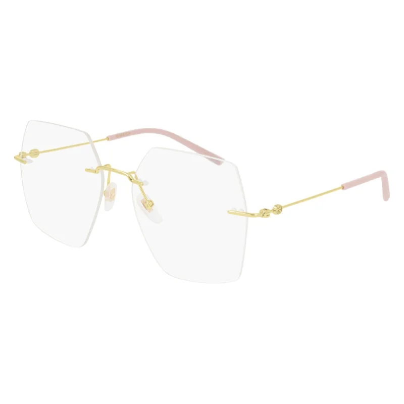 Diamond strap watches-Gucci Women's Sunglasses Spring Summer 2020 Gold Transparent Demo Lens Demo Lens  GG0683O 004