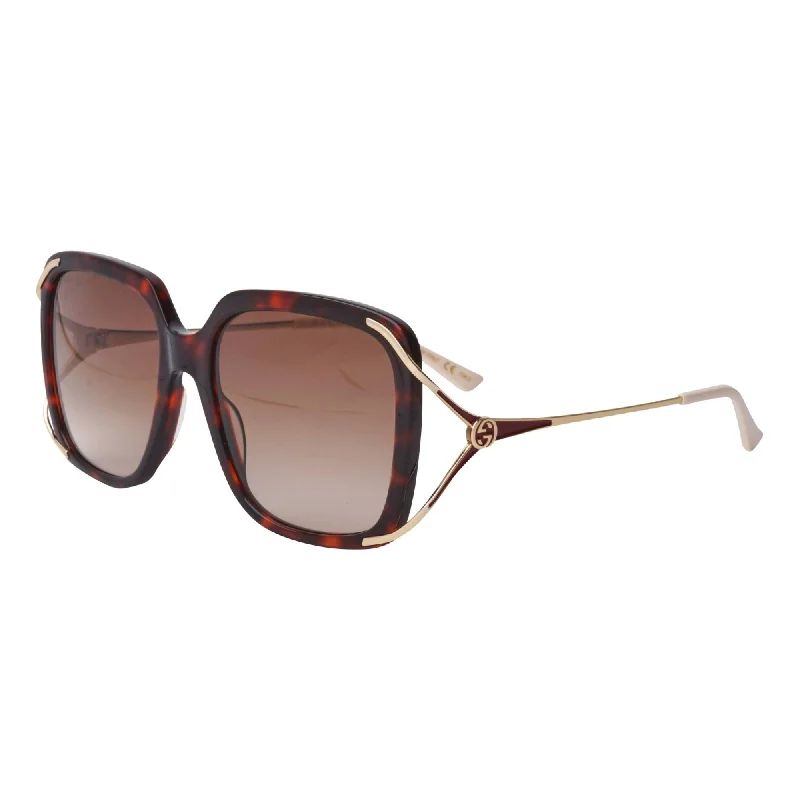 Wide analog watches-Gucci Women's Sunglasses Spring Summer 2020 Havana Brown Nylon Nylon Gradient GG0647S 002