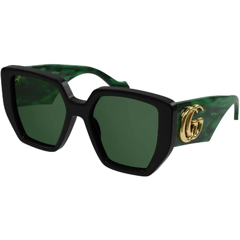 Gloss black watches-Gucci Women's Sunglasses Spring Summer 2021 Black Green Nylon Nylon GG0956S 001