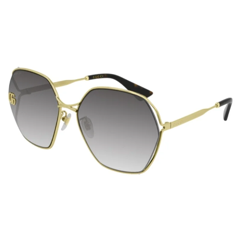 Old analog watches-Gucci Women's Sunglasses Spring Summer 2021 Gold Grey Nylon Nylon Gradient GG0818SA 005