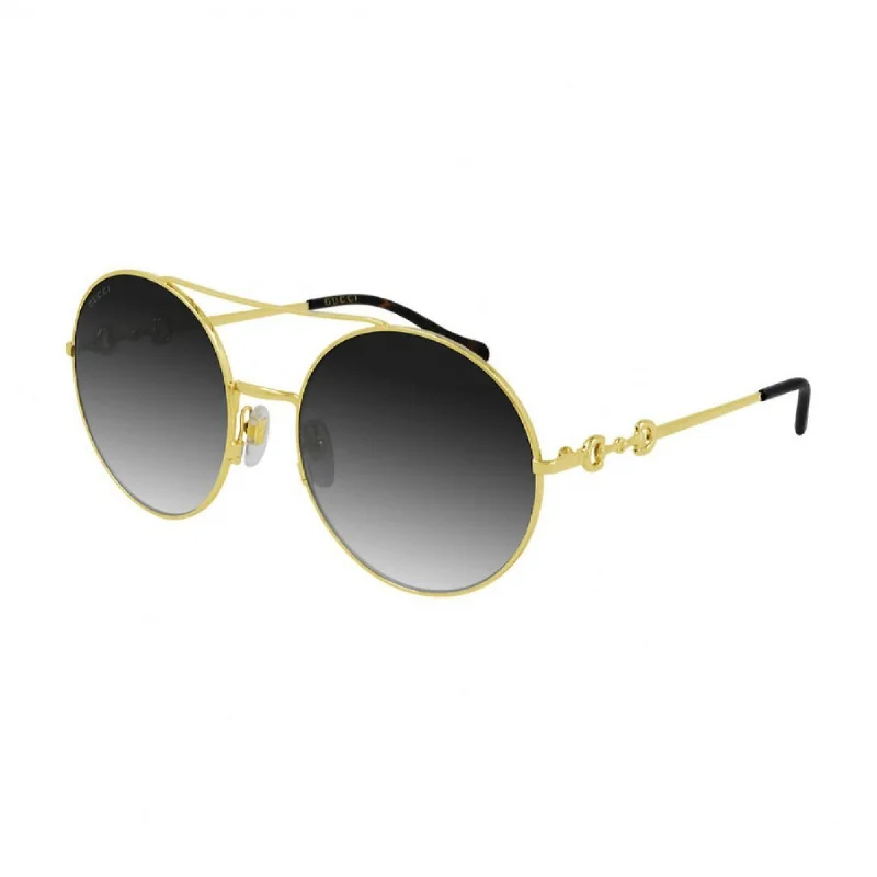 Bright bezel watches-Gucci Women's Sunglasses Spring Summer 2021 Gold Grey Nylon Nylon Gradient GG0878S 001