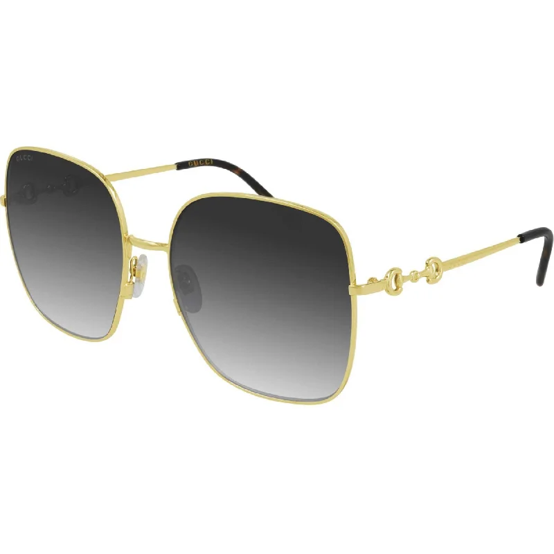 Wide black watches-Gucci Women's Sunglasses Spring Summer 2021 Gold Grey Nylon Nylon Gradient GG0879S 001