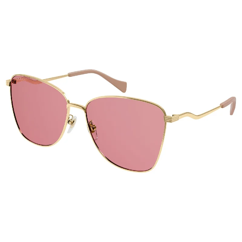 Pure gold watches-Gucci Women's Sunglasses Spring Summer 2021 Gold Red Nylon Nylon GG0970S 003