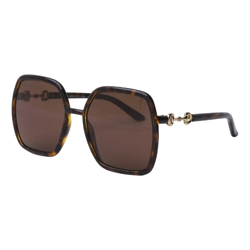 Eco leather watches-Gucci Women's Sunglasses Spring Summer 2021 Havana Brown Nylon Nylon GG0890S 002