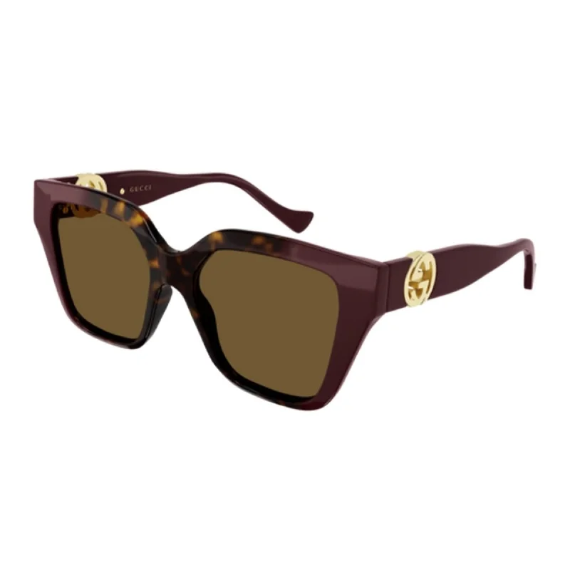 Two-tone rim watches-Gucci Women's Sunglasses Spring Summer 2022 Havana Brown Nylon Nylon GG1023S 009