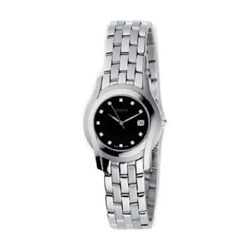 Diamond strap watches-Gucci Women's YA055504 5505 Series Stainless Steel Watch