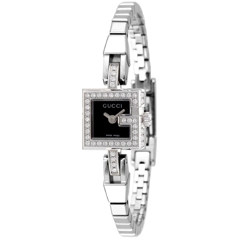 Topaz bezel watches-Gucci Women's YA102511 G-Gucci Stainless Steel Watch