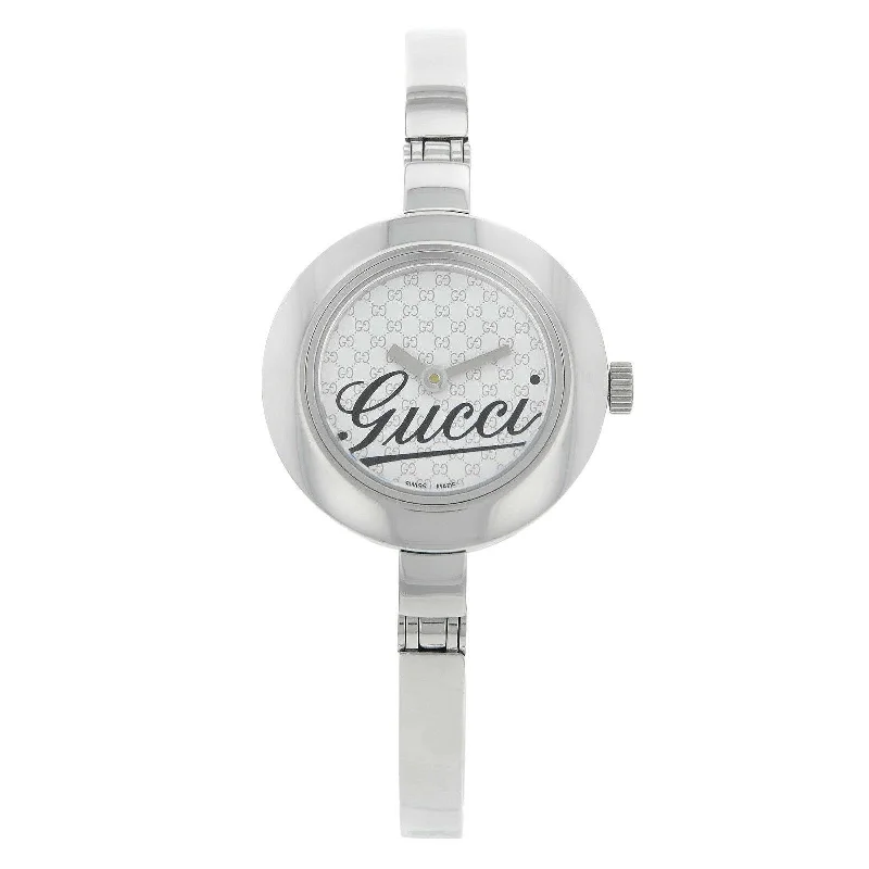 Wide analog watches-Gucci Women's YA105528 105 G Stainless Steel Watch