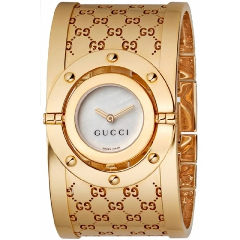 Thin band watches-Gucci Women's YA112412 112 The Twirl Gold-Tone 18kt Gold Watch