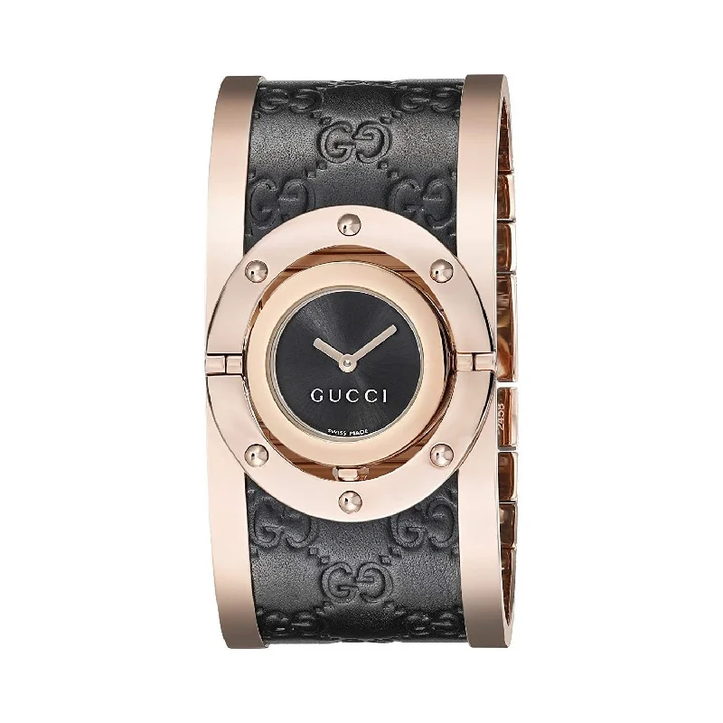 Gloss black watches-Gucci Women's YA112438 Twirl Two-Tone Stainless Steel Watch