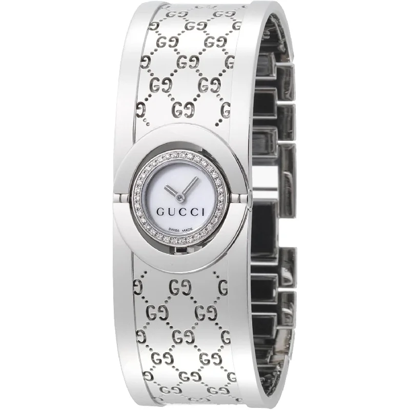 Thin canvas watches-Gucci Women's YA112511 112 The Twirl Stainless Steel Watch